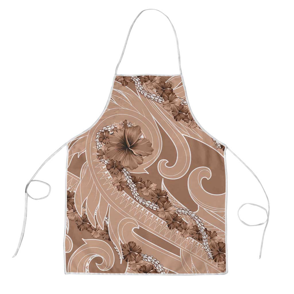 Hawaii Brown Hibiscus Pikake Lei Apron - Polynesian Pride