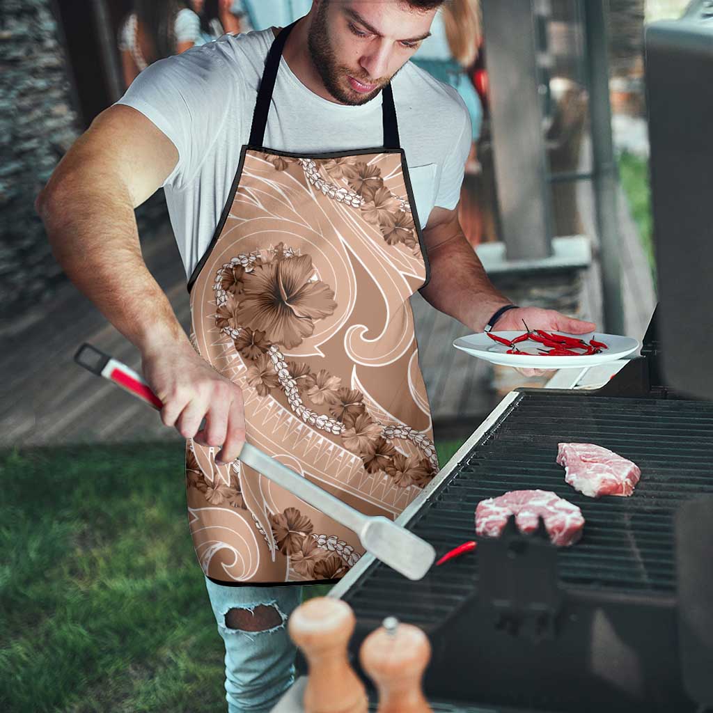 Hawaii Brown Hibiscus Pikake Lei Apron - Polynesian Pride