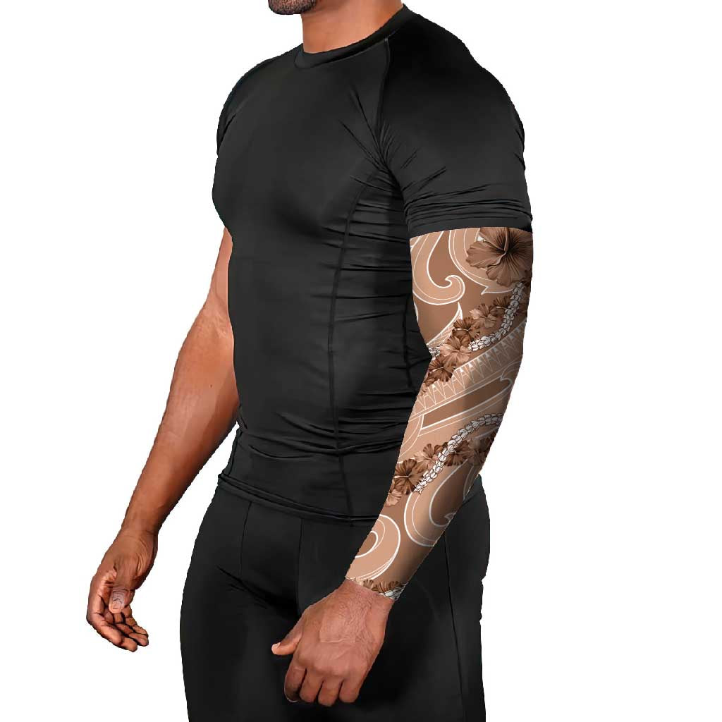 Hawaii Brown Hibiscus Pikake Lei Arm Sleeves - Polynesian Pride
