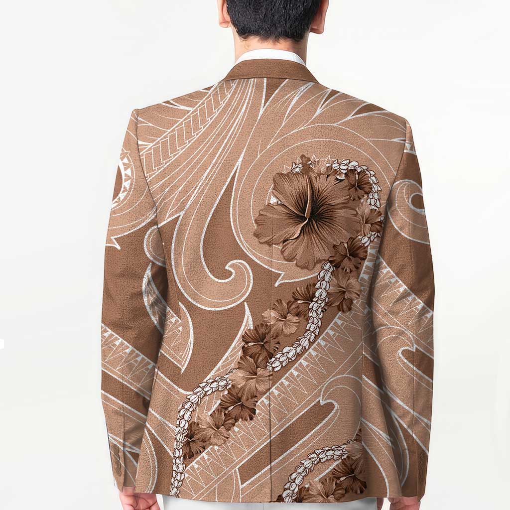 Hawaii Brown Hibiscus Pikake Lei Blazer - Polynesian Pride