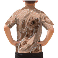 Hawaii Brown Hibiscus Pikake Lei Family Matching Mermaid Dress and Hawaiian Shirt LT05 - Polynesian Pride