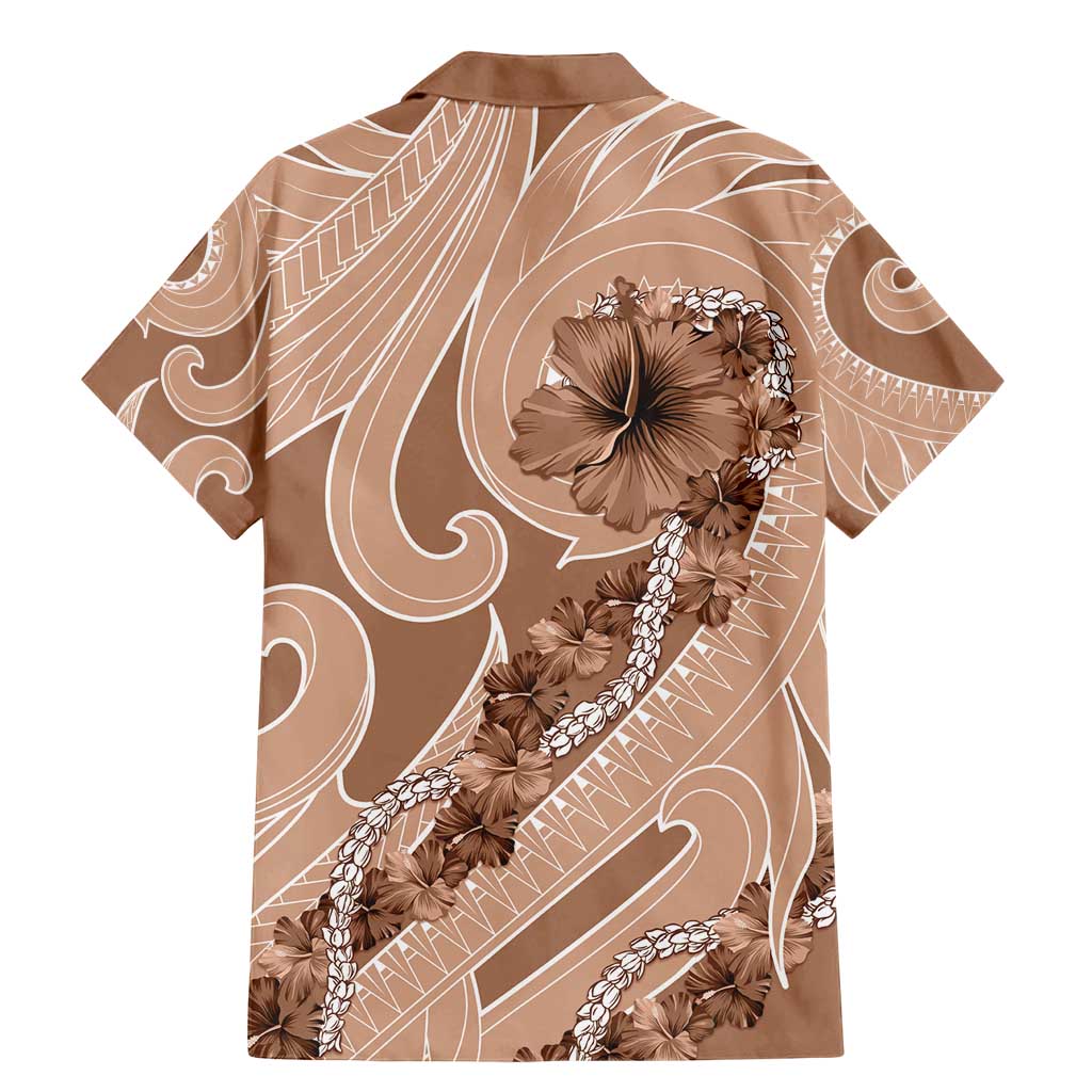 Hawaii Brown Hibiscus Pikake Lei Family Matching Mermaid Dress and Hawaiian Shirt LT05 - Polynesian Pride