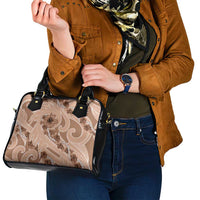 Hawaii Brown Hibiscus Pikake Lei Shoulder Handbag - Polynesian Pride
