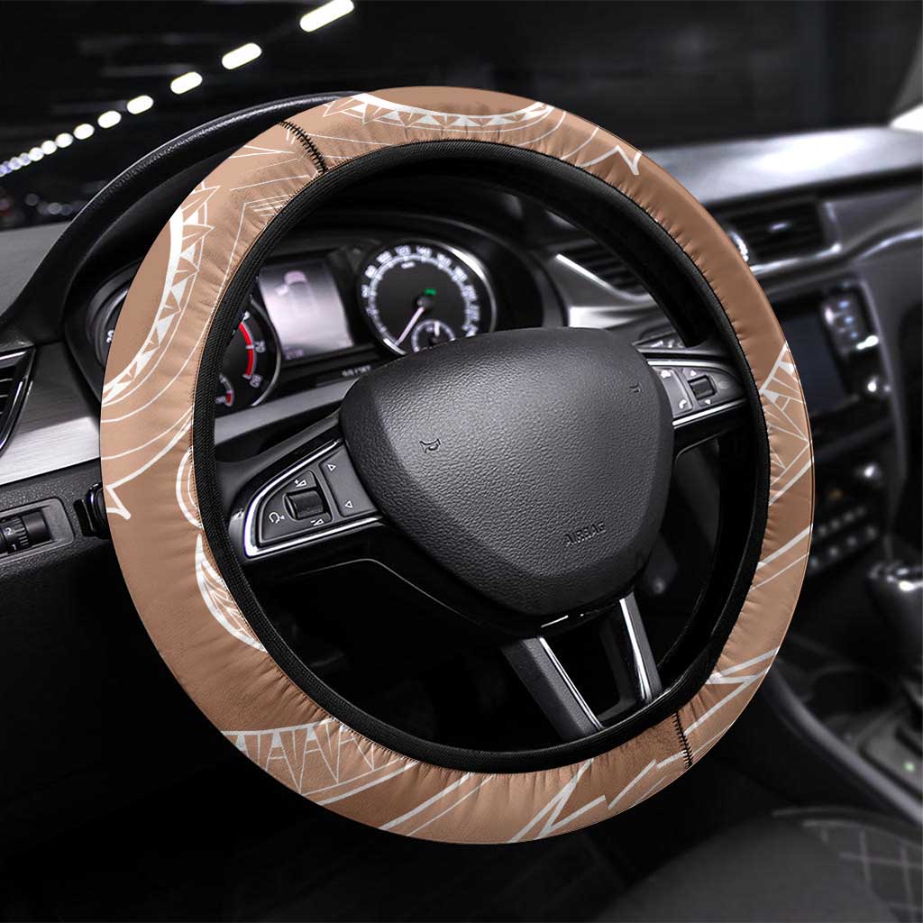 Hawaii Brown Hibiscus Pikake Lei Steering Wheel Cover - Polynesian Pride