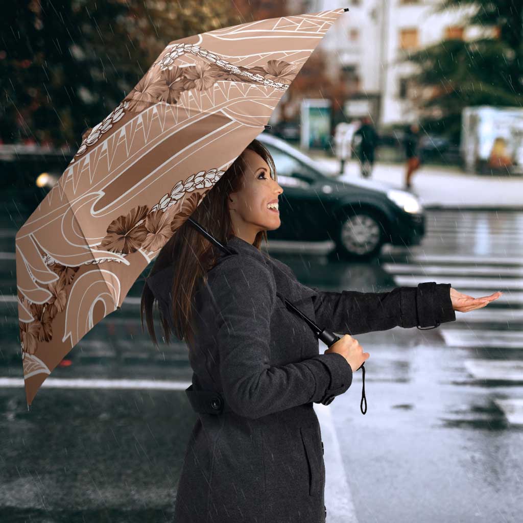 Hawaii Brown Hibiscus Pikake Lei Umbrella - Polynesian Pride