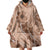 Hawaii Brown Hibiscus Pikake Lei Wearable Blanket Hoodie - Polynesian Pride