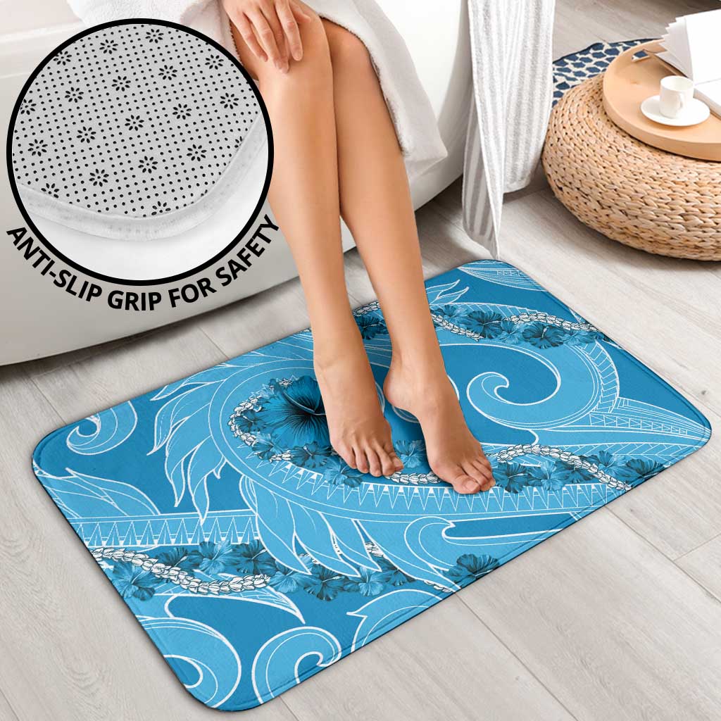 Hawaii Blue Hibiscus Pikake Lei Bathroom Set - Polynesian Pride