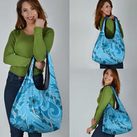 Hawaii Blue Hibiscus Pikake Lei Grocery Bag - Polynesian Pride