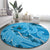 Hawaii Blue Hibiscus Pikake Lei Round Carpet - Polynesian Pride