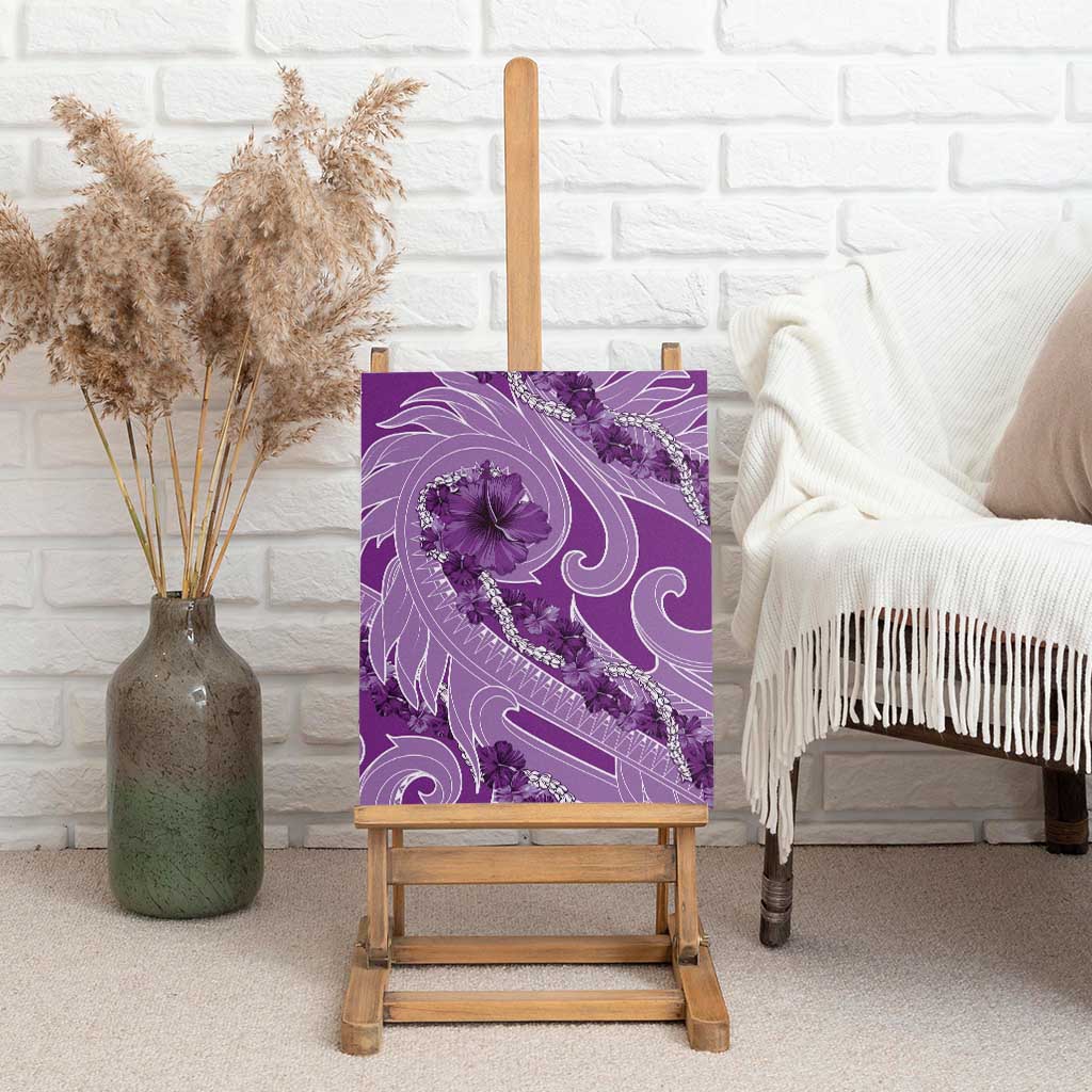 Hawaii Violet Hibiscus Pikake Lei Canvas Wall Art - Polynesian Pride