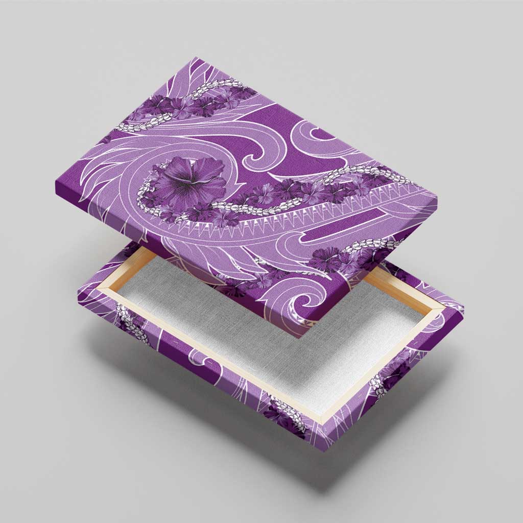 Hawaii Violet Hibiscus Pikake Lei Canvas Wall Art - Polynesian Pride