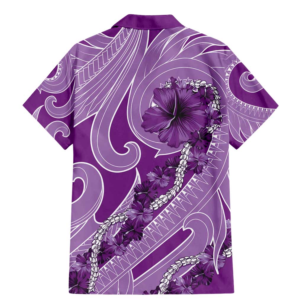 Hawaii Violet Hibiscus Pikake Lei Family Matching Mermaid Dress and Hawaiian Shirt LT05 - Polynesian Pride