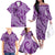 Hawaii Violet Hibiscus Pikake Lei Family Matching Off The Shoulder Long Sleeve Dress and Hawaiian Shirt - Polynesian Pride