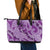 Hawaii Violet Hibiscus Pikake Lei Leather Tote Bag - Polynesian Pride
