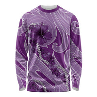 Hawaii Violet Hibiscus Pikake Lei Long Sleeve Shirt - Polynesian Pride