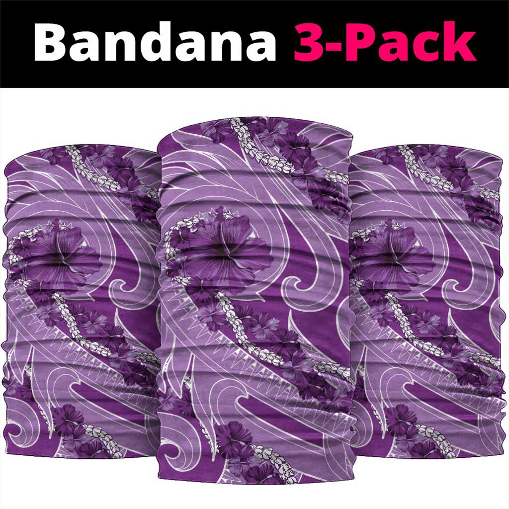 Hawaii Violet Hibiscus Pikake Lei Neck Gaiter LT05