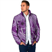 Hawaii Violet Hibiscus Pikake Lei Padded Jacket - Polynesian Pride