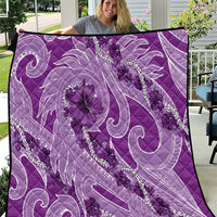 Hawaii Violet Hibiscus Pikake Lei Quilt - Polynesian Pride