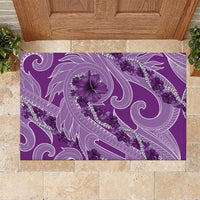 Hawaii Violet Hibiscus Pikake Lei Rubber Doormat - Polynesian Pride