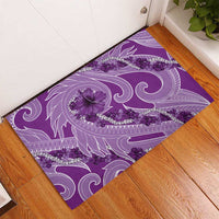 Hawaii Violet Hibiscus Pikake Lei Rubber Doormat - Polynesian Pride
