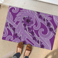 Hawaii Violet Hibiscus Pikake Lei Rubber Doormat - Polynesian Pride
