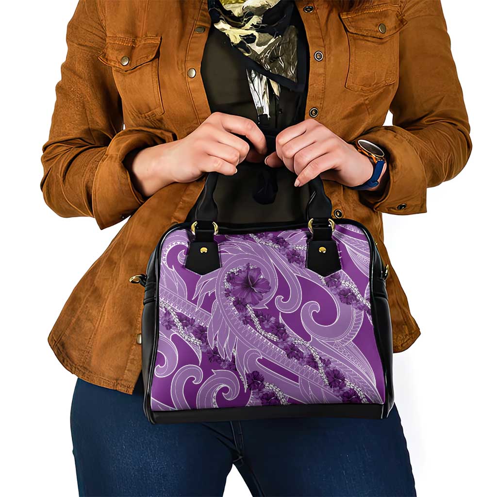 Hawaii Violet Hibiscus Pikake Lei Shoulder Handbag - Polynesian Pride