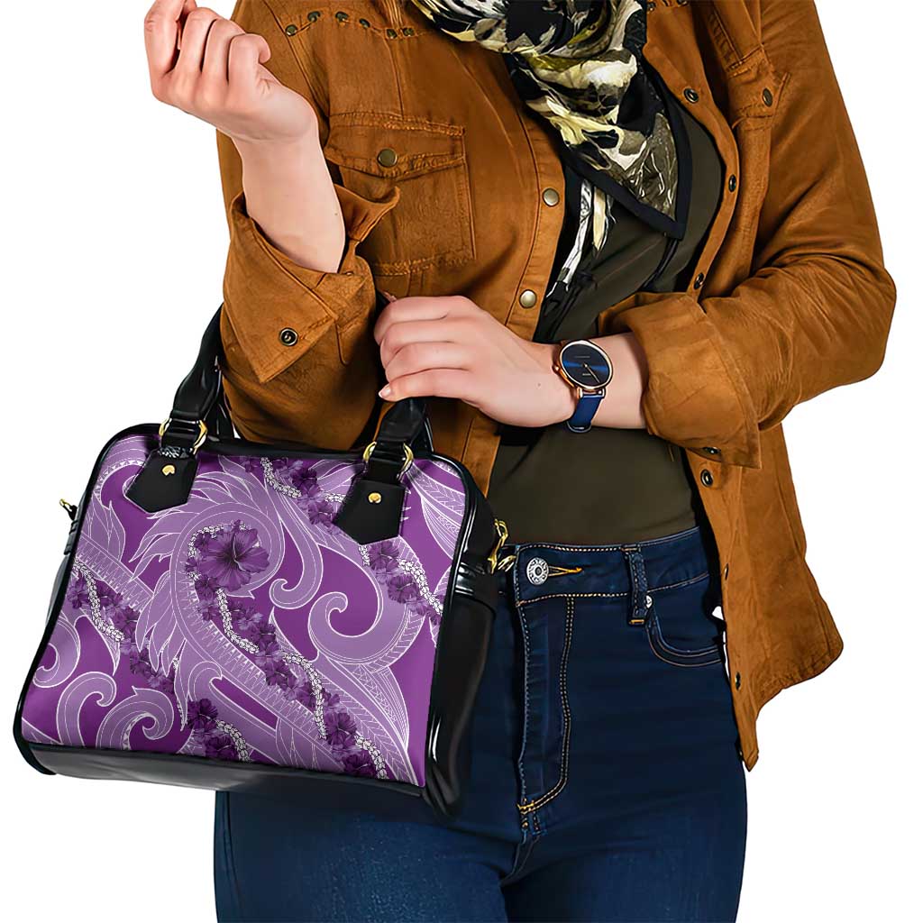 Hawaii Violet Hibiscus Pikake Lei Shoulder Handbag - Polynesian Pride