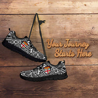 Custom Fiji Rugby Sneakers Fijian Tapa Pattern Black Version LT05