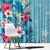 Hawaii Tropical Flowers Window Curtain Polynesian Tattoo Sky Blue