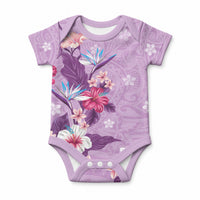 Hawaii Tropical Flowers Baby Onesie Polynesian Tattoo Lavender LT05 Lavender - Polynesian Pride
