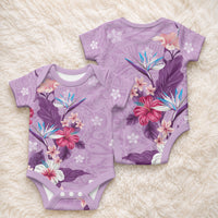 Hawaii Tropical Flowers Baby Onesie Polynesian Tattoo Lavender LT05 - Polynesian Pride