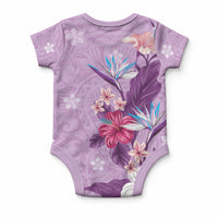 Hawaii Tropical Flowers Baby Onesie Polynesian Tattoo Lavender LT05 - Polynesian Pride