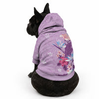 Hawaii Tropical Flowers Pet Hoodie Polynesian Tattoo Lavender LT05 - Polynesian Pride