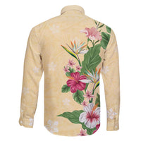 Hawaii Tropical Flowers Family Matching Summer Maxi Dress and Hawaiian Shirt Polynesian Tattoo Buttermilk LT05 - Polynesian Pride