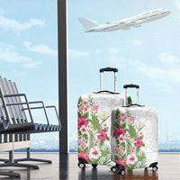 Hawaii Tropical Flowers Luggage Cover Polynesian Tattoo White LT05 - Polynesian Pride