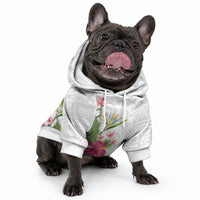 Hawaii Tropical Flowers Pet Hoodie Polynesian Tattoo White LT05 - Polynesian Pride