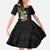 Hawaii Tropical Flowers Family Matching Off The Shoulder Long Sleeve Dress and Hawaiian Shirt Polynesian Tattoo Black