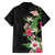 Hawaii Tropical Flowers Family Matching Off The Shoulder Long Sleeve Dress and Hawaiian Shirt Polynesian Tattoo Black