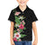 Hawaii Tropical Flowers Family Matching Off The Shoulder Long Sleeve Dress and Hawaiian Shirt Polynesian Tattoo Black