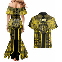 Niue The Rock Couples Matching Mermaid Dress and Hawaiian Shirt The Island Of The Uga LT05 - Polynesian Pride