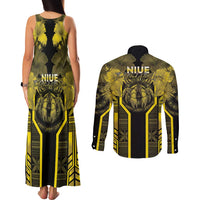 Niue The Rock Couples Matching Tank Maxi Dress and Long Sleeve Button Shirt The Island Of The Uga LT05 - Polynesian Pride