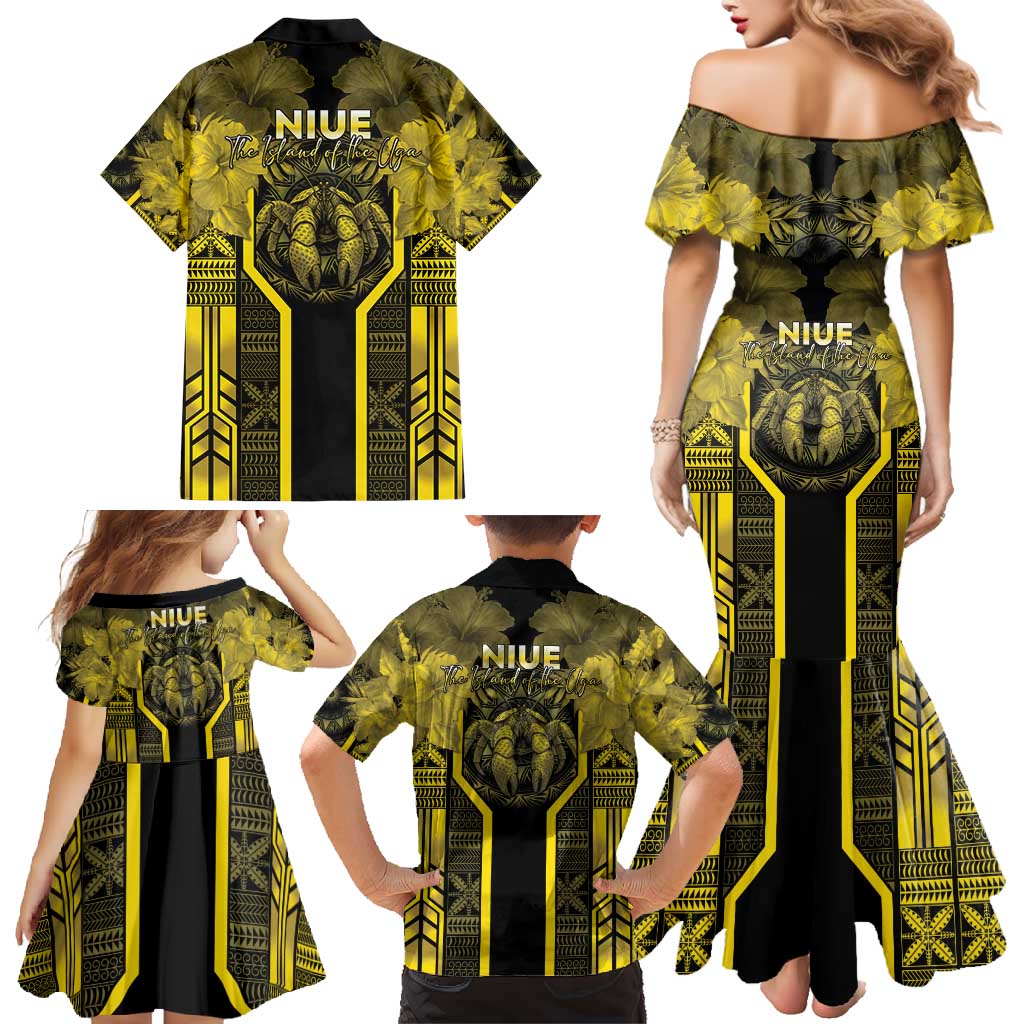 Niue The Rock Family Matching Mermaid Dress and Hawaiian Shirt The Island Of The Uga LT05 - Polynesian Pride