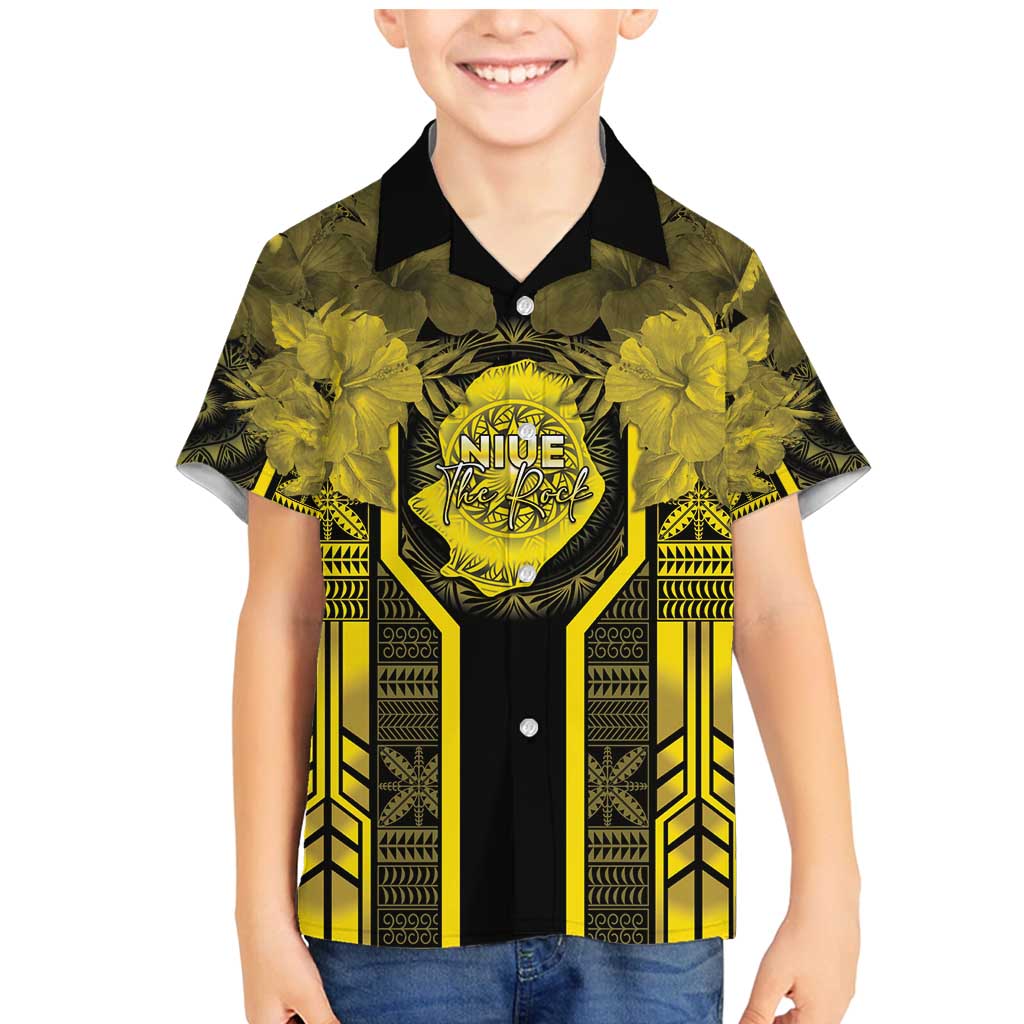 Niue The Rock Family Matching Mermaid Dress and Hawaiian Shirt The Island Of The Uga LT05 Son's Shirt Black - Polynesian Pride