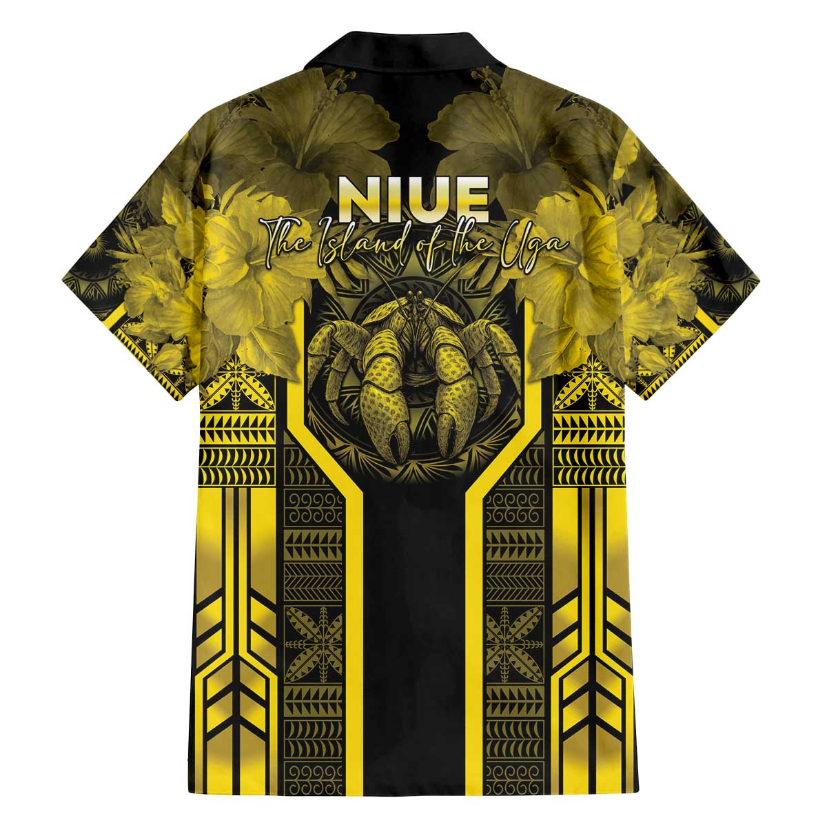 Niue The Rock Family Matching Off The Shoulder Long Sleeve Dress and Hawaiian Shirt The Island Of The Uga LT05 - Polynesian Pride