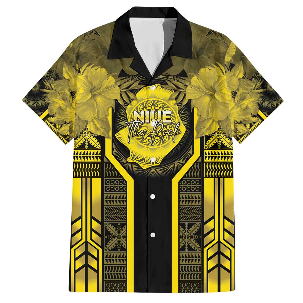 Niue The Rock Family Matching Short Sleeve Bodycon Dress and Hawaiian Shirt The Island Of The Uga LT05 Dad's Shirt - Short Sleeve Black - Polynesian Pride