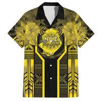 Niue The Rock Family Matching Summer Maxi Dress and Hawaiian Shirt The Island Of The Uga LT05 Dad's Shirt - Short Sleeve Black - Polynesian Pride