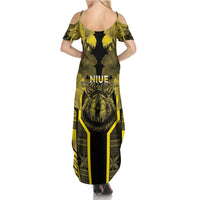Niue The Rock Family Matching Summer Maxi Dress and Hawaiian Shirt The Island Of The Uga LT05 - Polynesian Pride