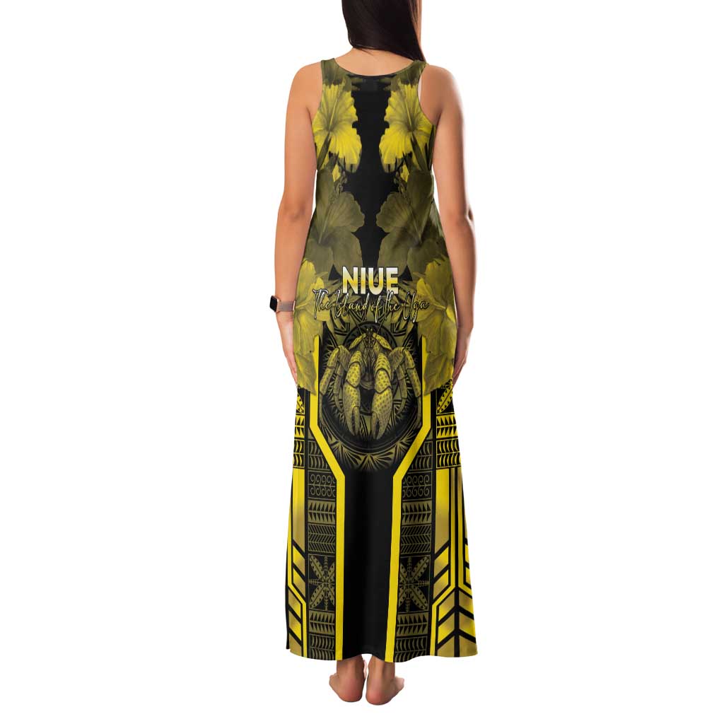 Niue The Rock Family Matching Tank Maxi Dress and Hawaiian Shirt The Island Of The Uga LT05 - Polynesian Pride