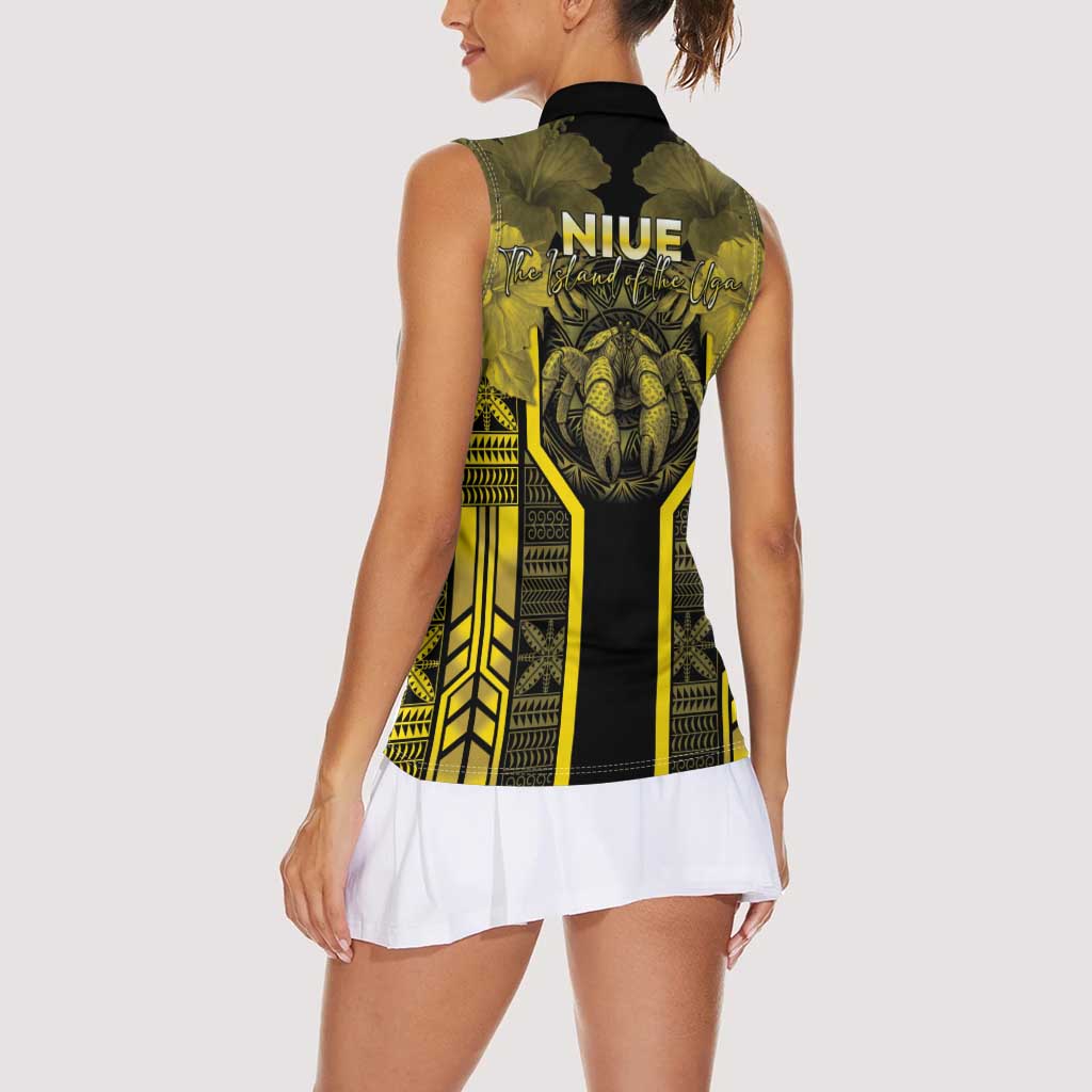 Niue The Rock Women Sleeveless Polo Shirt The Island Of The Uga LT05 - Polynesian Pride