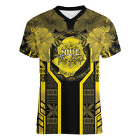 Niue The Rock Women V-Neck T-Shirt The Island Of The Uga LT05 Female Black - Polynesian Pride